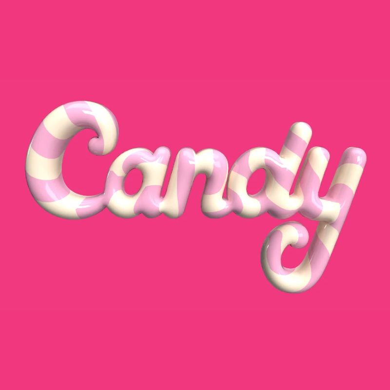 Candy Lettering – 3D Render Candy Style