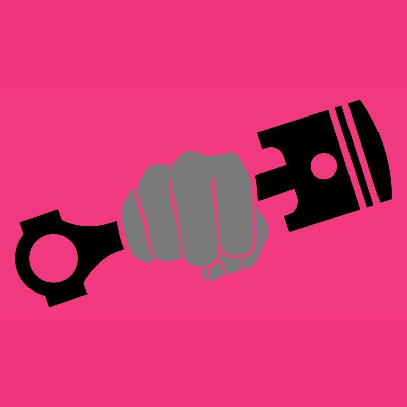 Fist holds engine piston