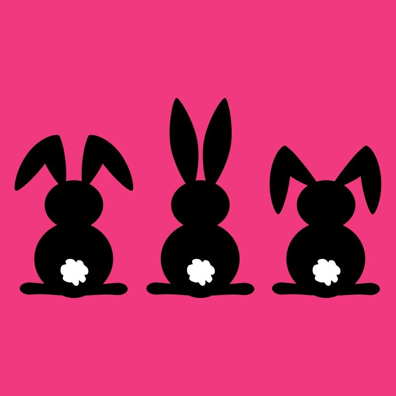 Kaninchen-Silhouette. Frohe Ostern oder Osterfeier. Ei.