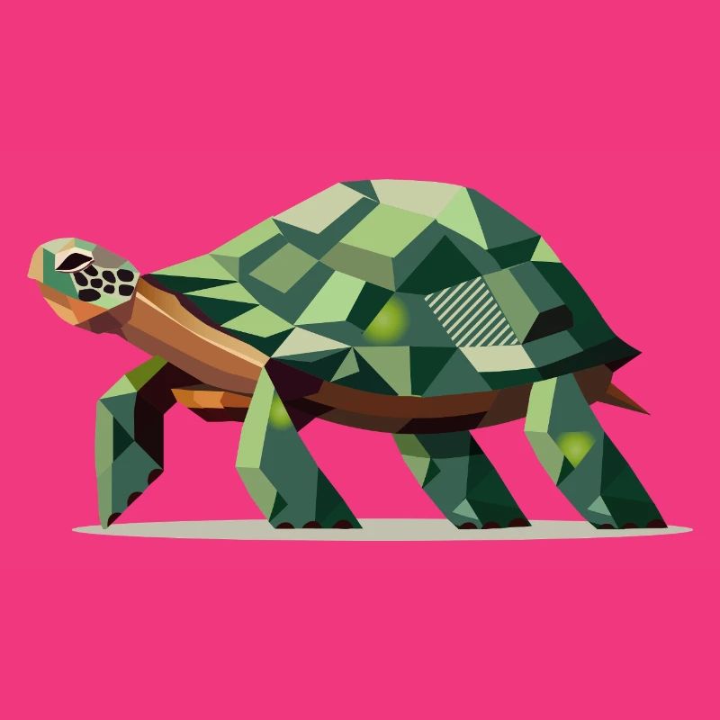 Stylized turtle in polygonal design