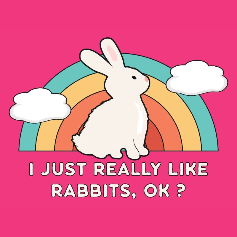80's 90's Retro Sun with Bunny Rabbit Saying