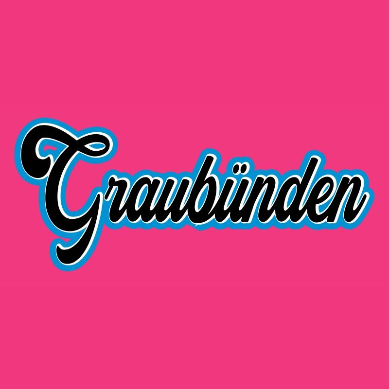 Graubünden Script mit Blau Outline