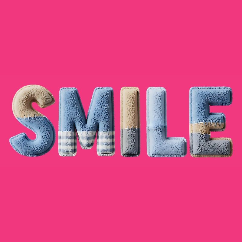 Smile Patchwork Trend Lettering Stil Handmade