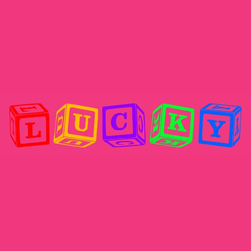 Lucky – Conception colorée de lettres en cube 3D