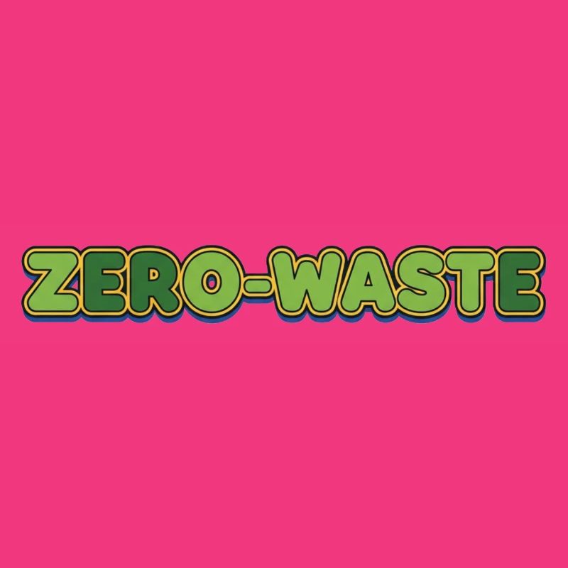 Zéro déchet rétro vert jaune design