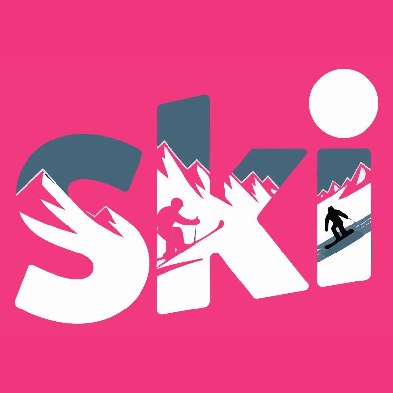 Ski Mountain Panorama Typo Design