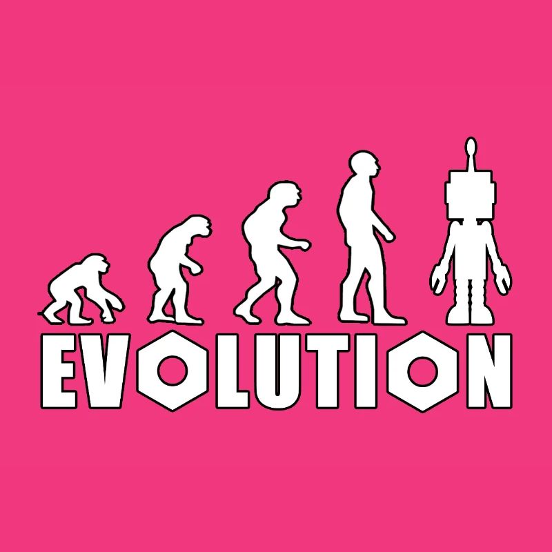 Evolution mit Roboterfigur Design
