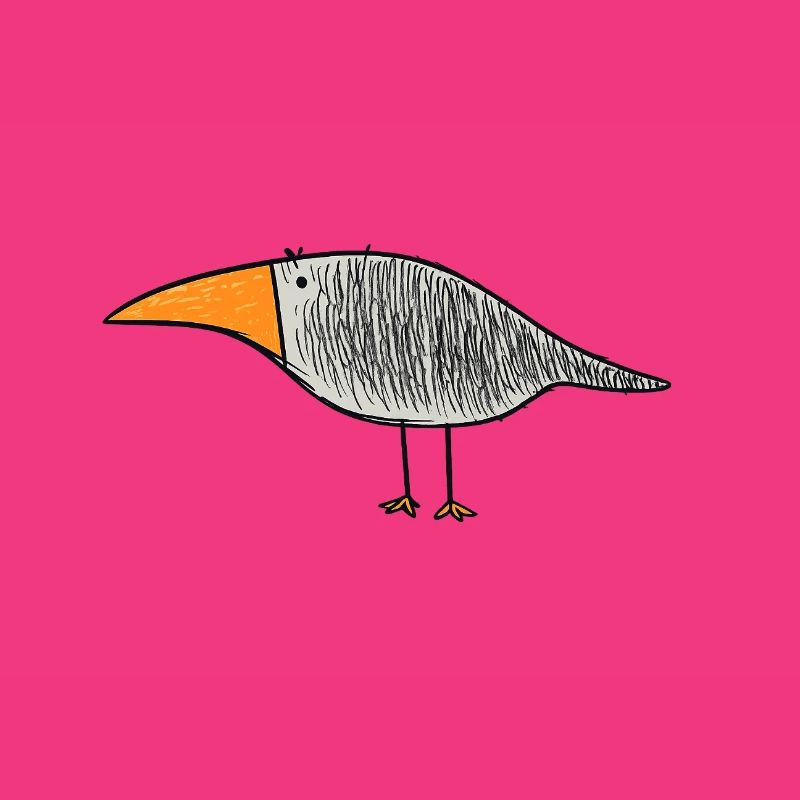 Vogel mit orangem Schnabel