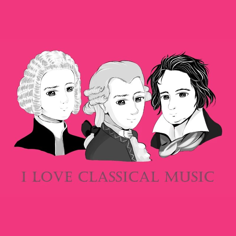 Bach - Mozart - Beethoven in chibi style