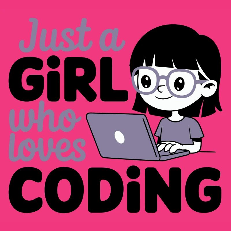 Nur ein Mädchen, das das Programmieren liebt