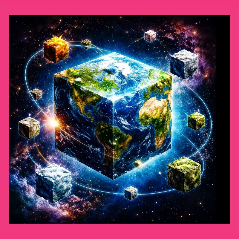 Cube terrestre dans l’espace