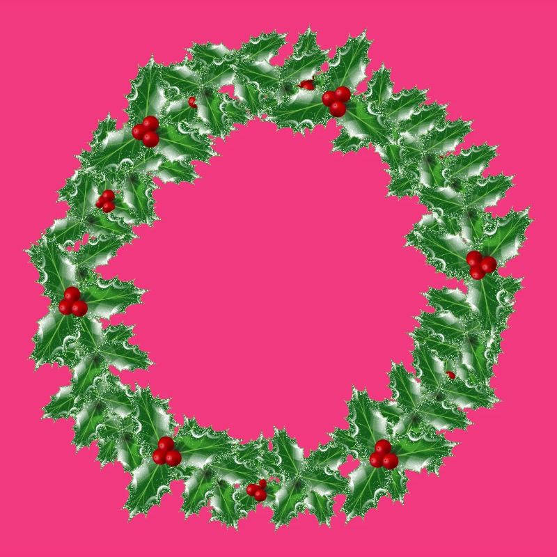 Couronne de Noël faite de branches de houx