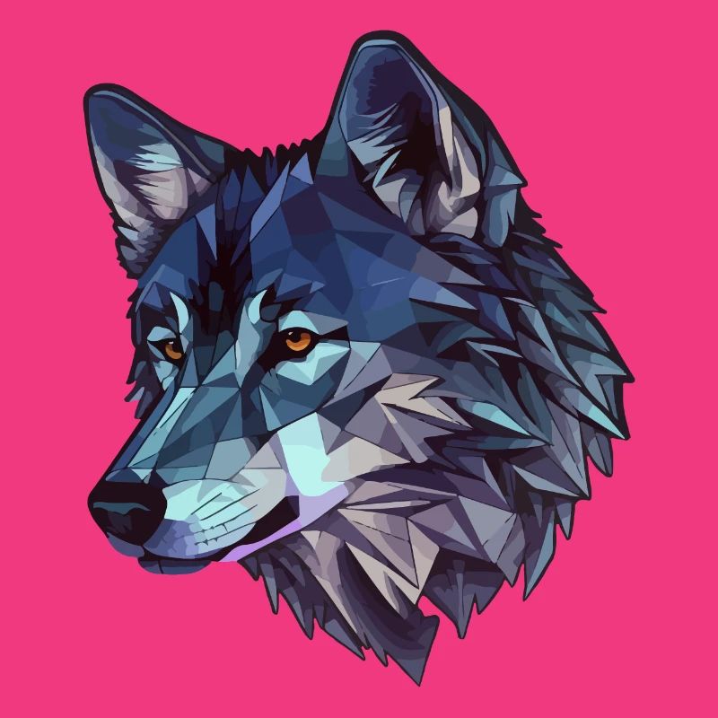 Stylized, geometric wolf