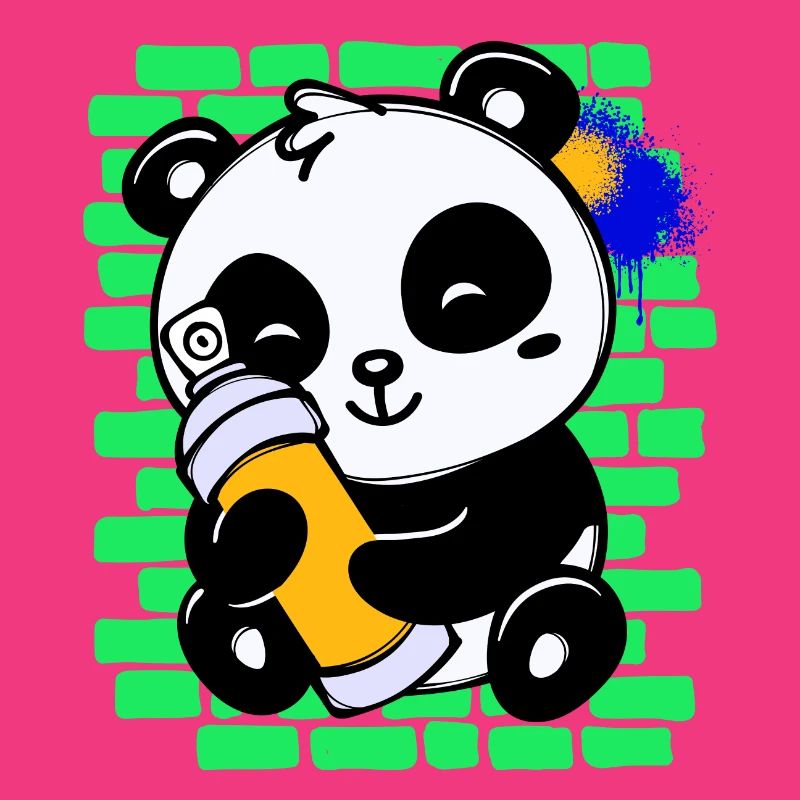 Graffiti Panda Drawing Illustration Spray Can