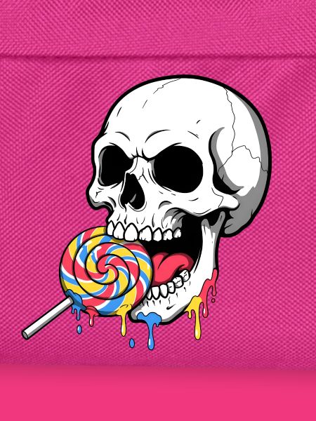 Schädel beißend Bunte Süßigkeiten