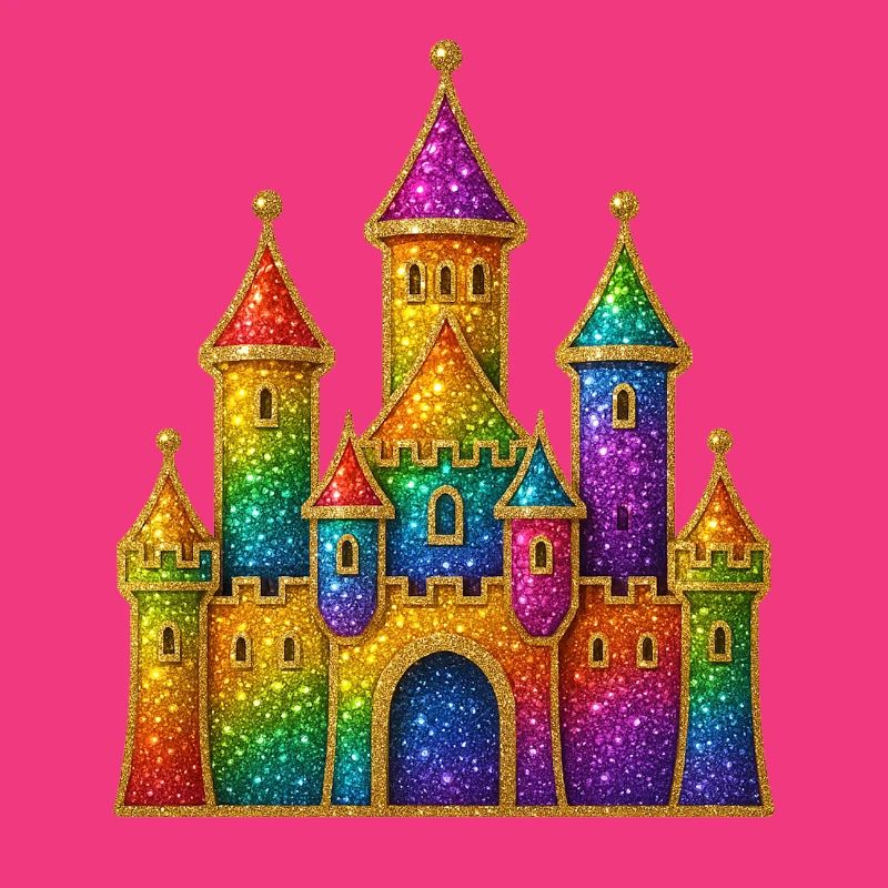 Rainbow Glitter Castle Design