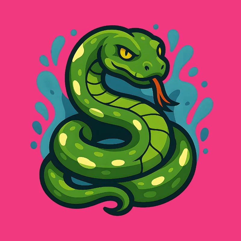 Arbre vert Python serpent en vague