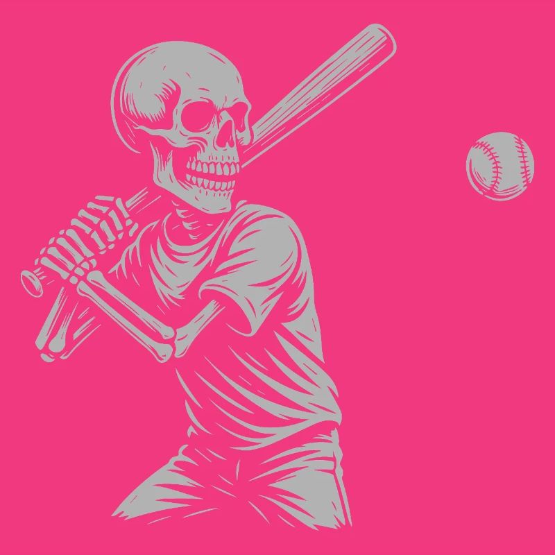 Skeleton Baseball Batting