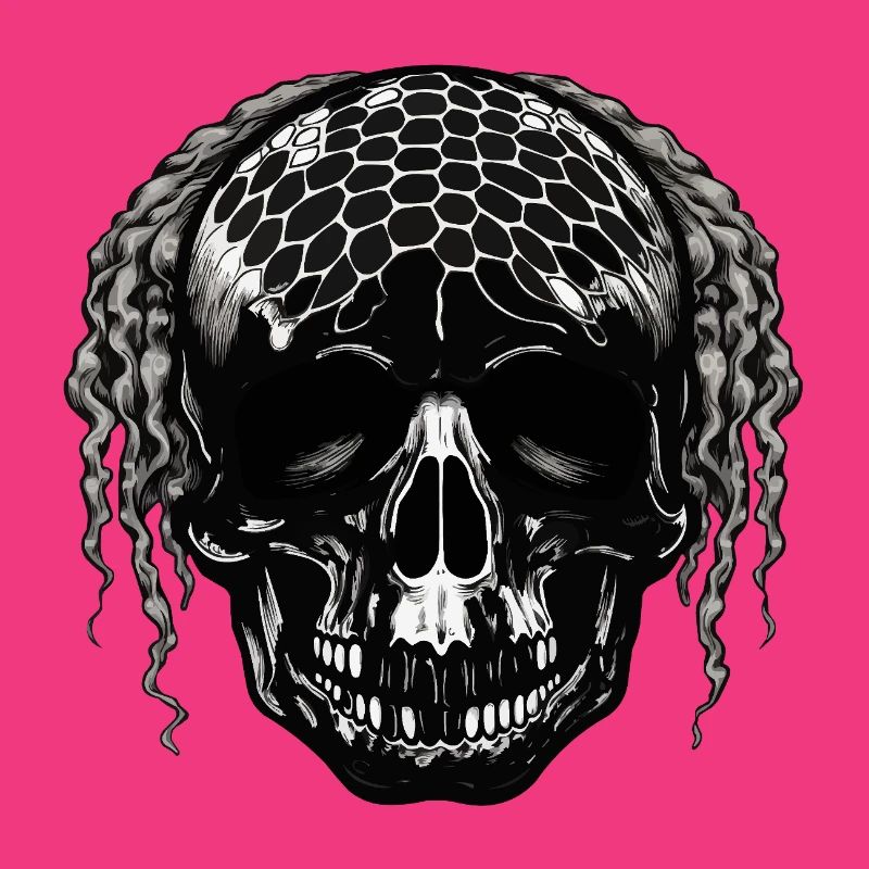 Skull with Mesh Pattern Dreadlocks