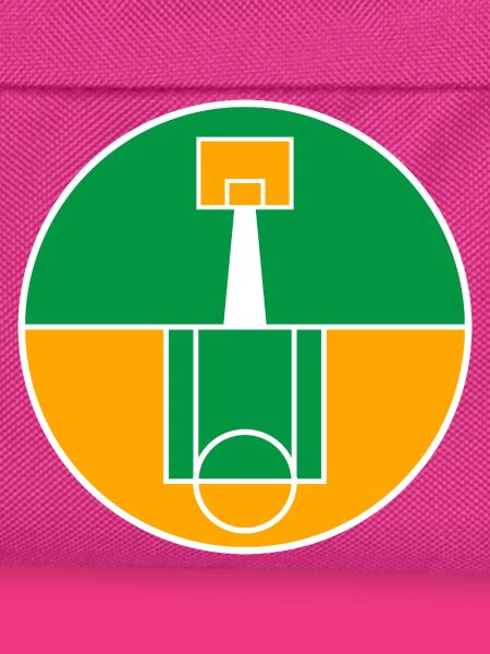 Rundes Basketballfeld-Emblem