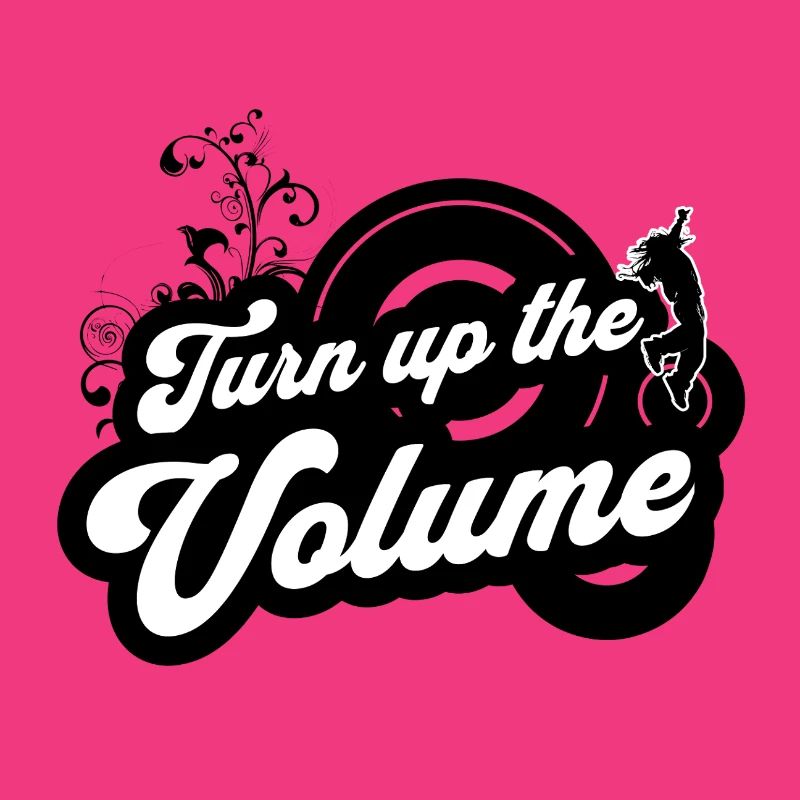 Volume Up — Black Retro Script