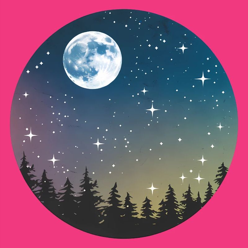 Celestial Night Forest Pattern