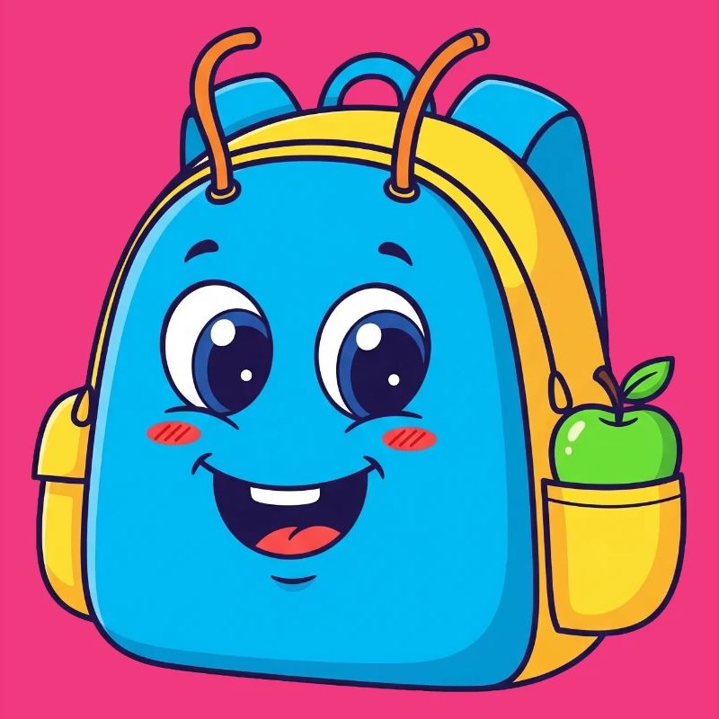 Cheerful backpack with apple motif