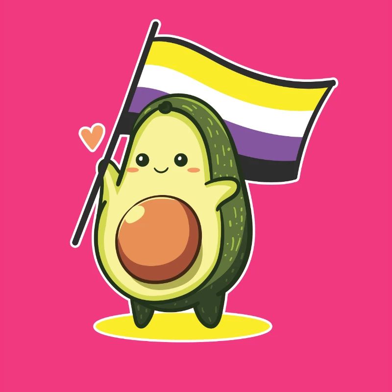 Avocado Nonbinary Flag LGBT Queer CSD Pride