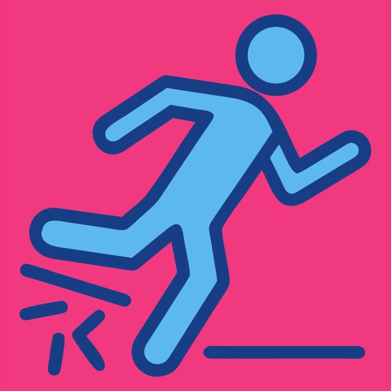 Dynamic Blue Runner Silhouette