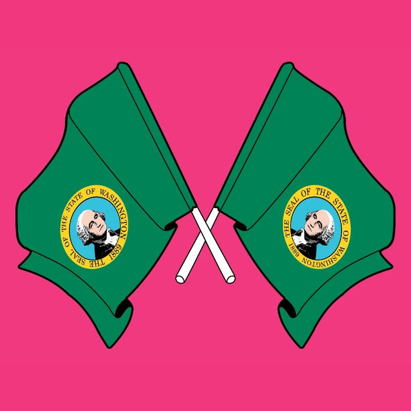 Two flags crossed Washington