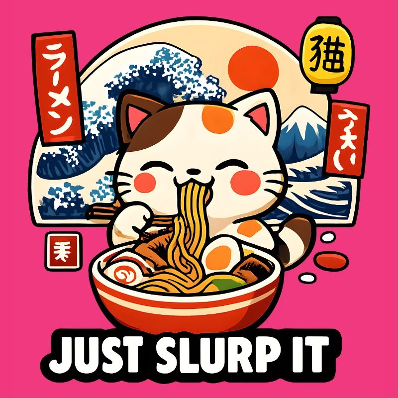 Chat ramen de Kawaii : Aspire-le simplement
