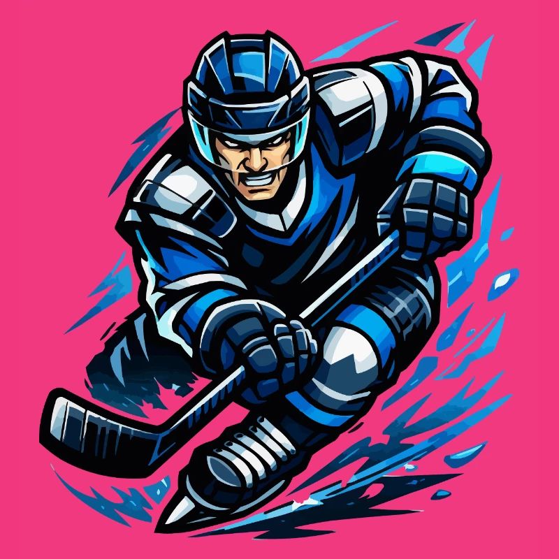 Blitzender Eishockeyspieler