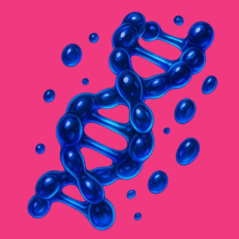 3D DNA Helix Molecule Blue