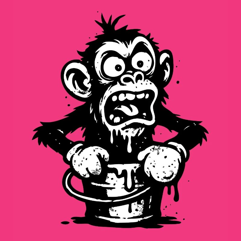 Affe im Eimer | Schockierter Affe mit Tropf-Design