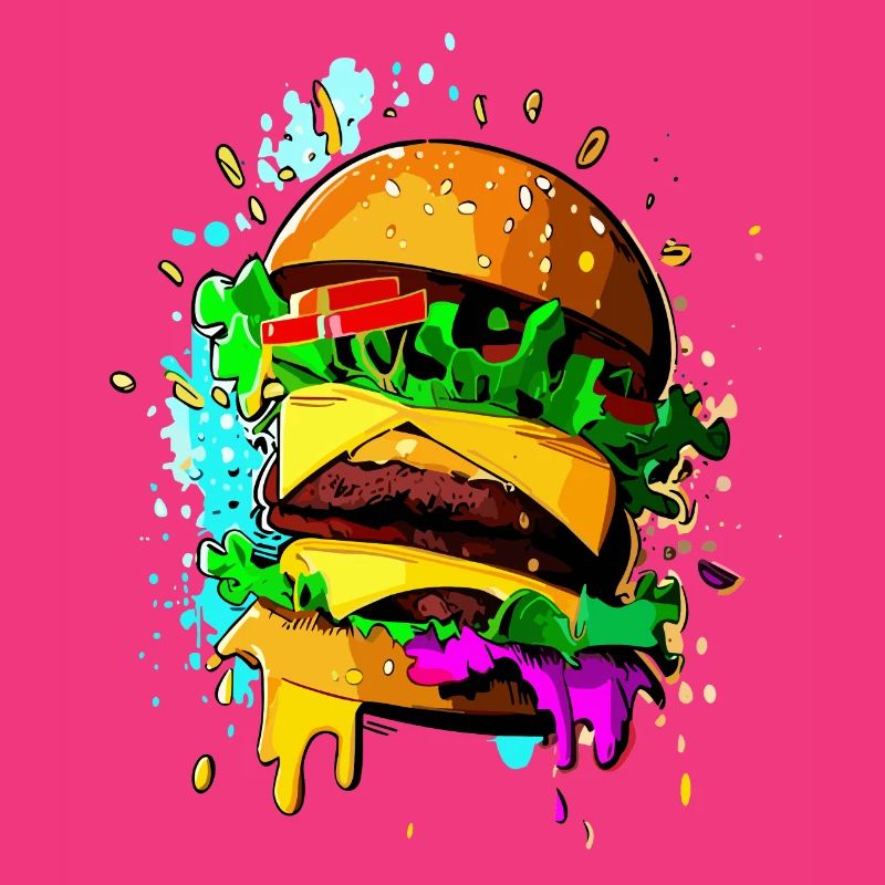 Graffiti Burger Cheeseburger coloré