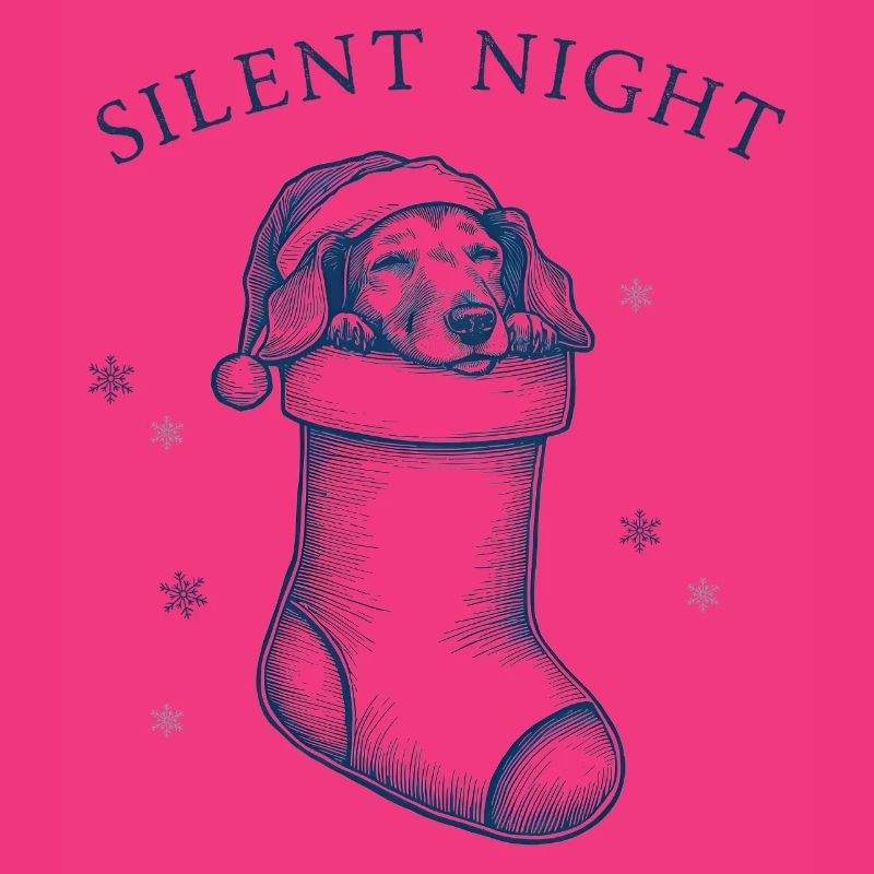 Douce nuit – Teckel dans un bas de Noël