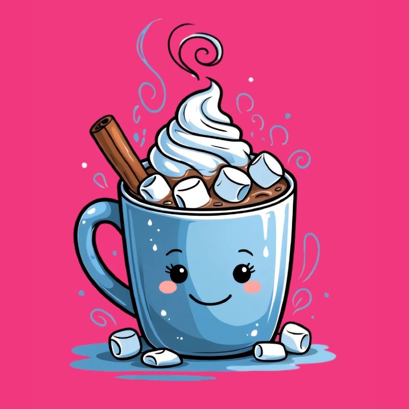 Cozy cocoa mug with marshmallows