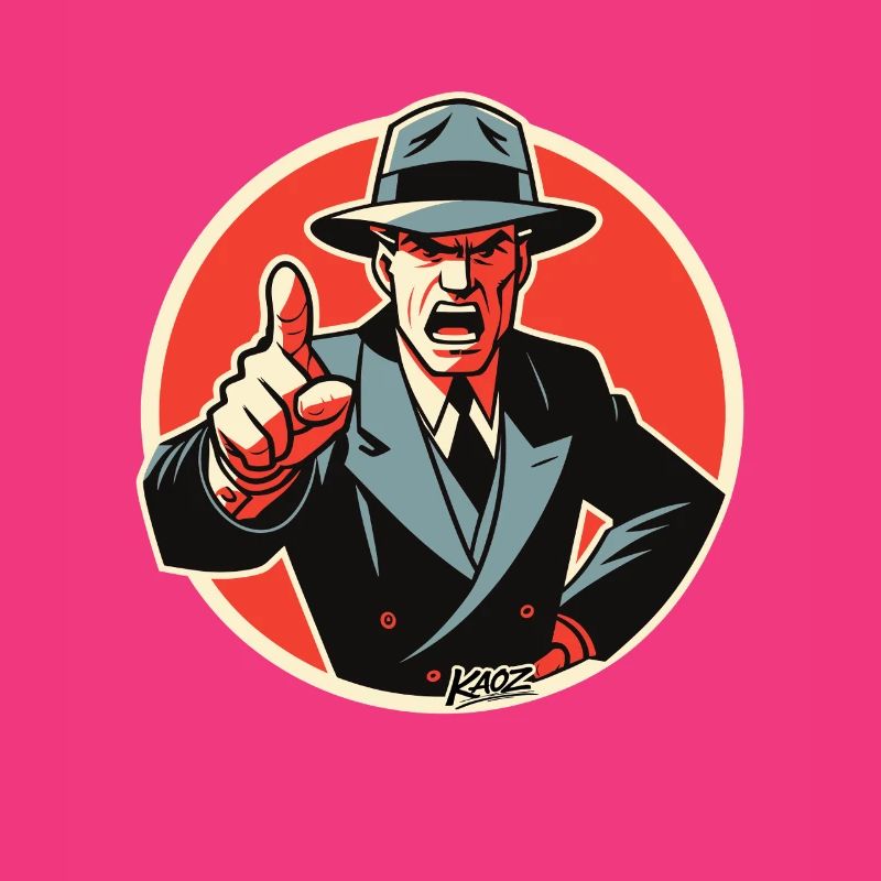 Retro Noir Mobster dapper dude Pointing