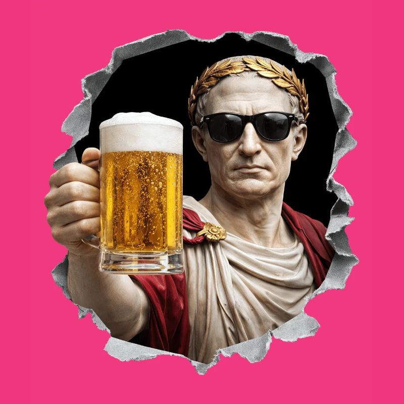  Caesar mit Bier und Sonnenbrille