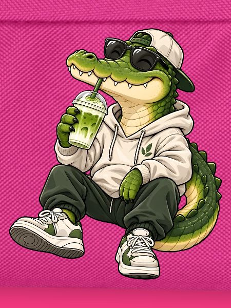 Krokodil mit Matcha Latte