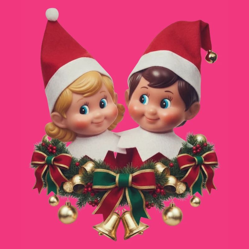 Pull de Noël mignon et festif Elf Duo