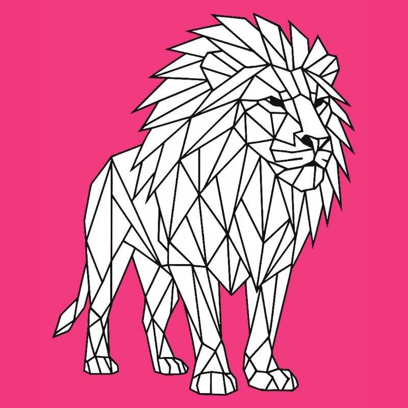 Geometric Lion Polygon Style