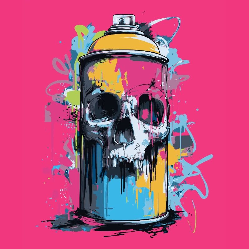 Spray à graffitis de crâne