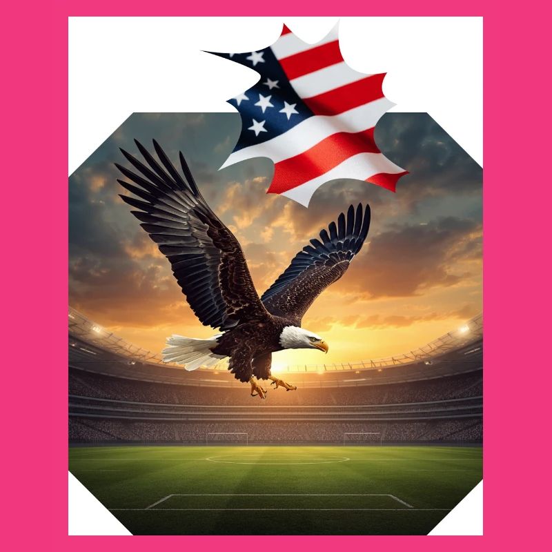 Patriotic eagle in stadium