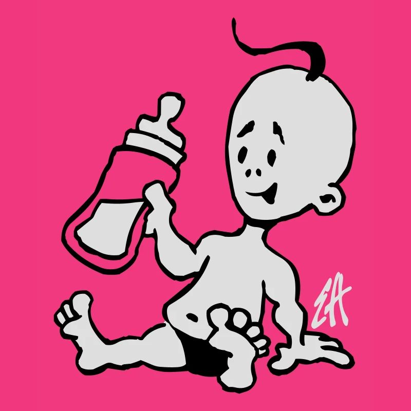 Bébé avec une bouteille de lait