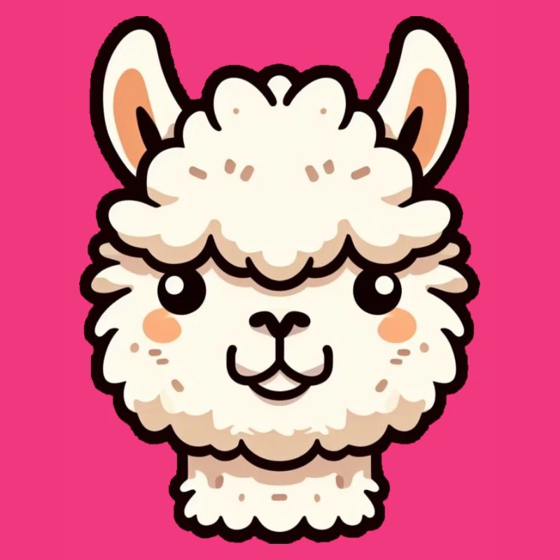 Alpaca Llama Head Comic Cartoon