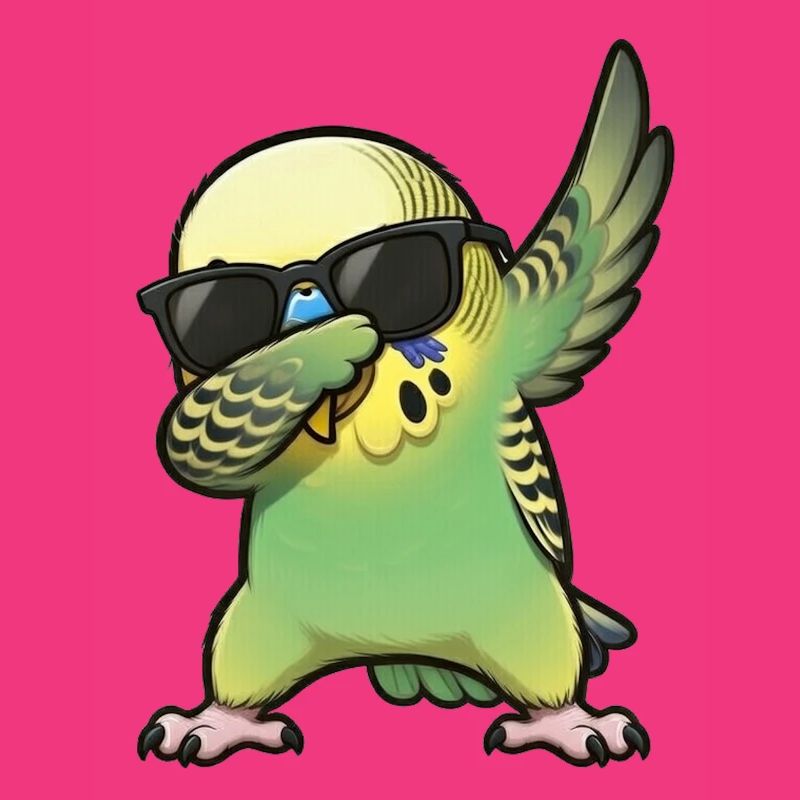 Dabbing budgie green