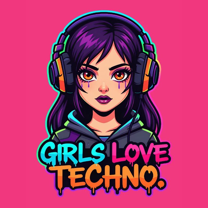 Techno Neon Mädchen
