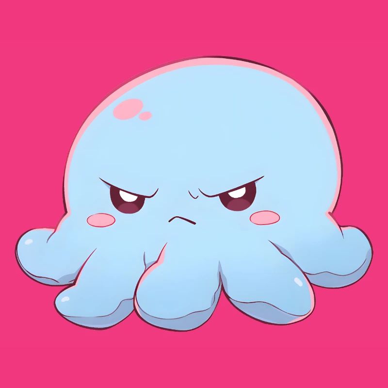 Blue grumpy octopus