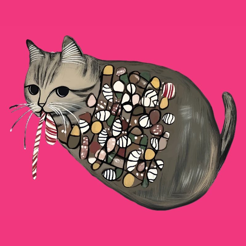 Candy Pattern Candy Cat